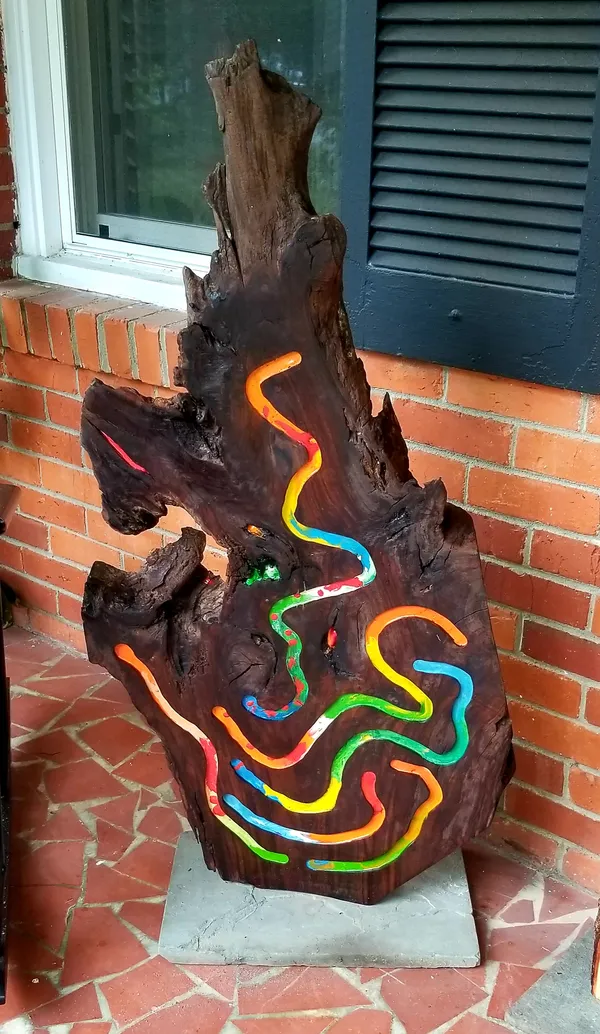 Carved Wood on the Patio